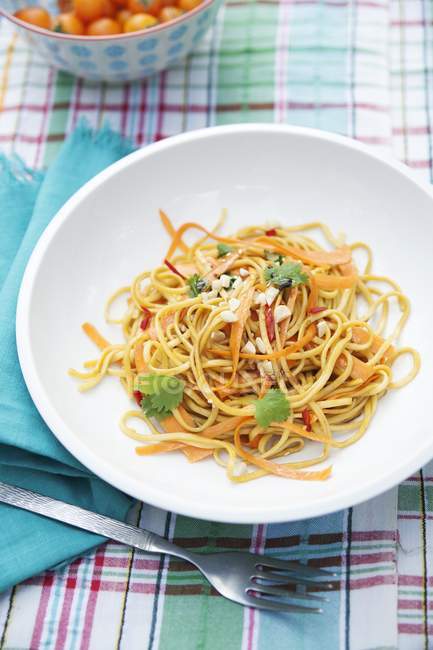 Pâtes spaghetti aux légumes — Photo de stock