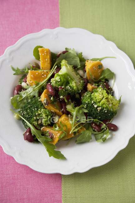 Broccoli salad with pumpkin — Stock Photo