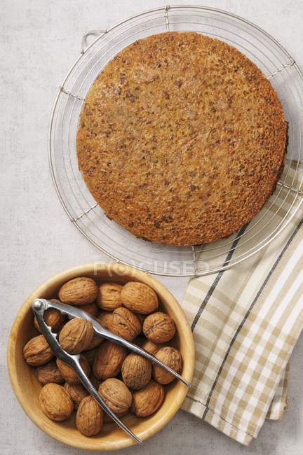 Печёный ореховый пирог — стоковое фото