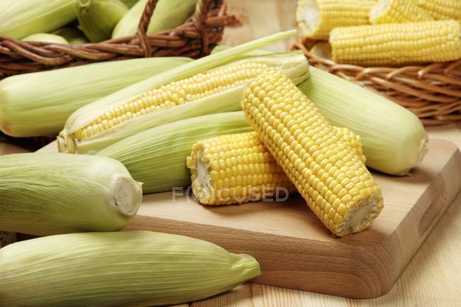 Несколько кукурузных початков — стоковое фото