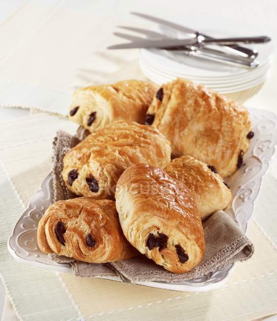 Pastries with chocolate filling — Stock Photo