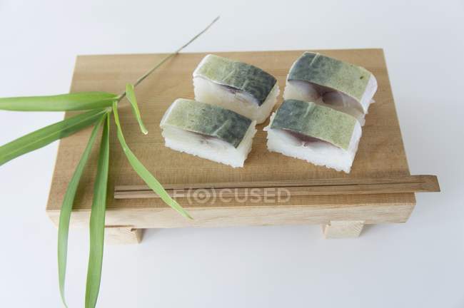 Oshi sushi with mackerel — Stock Photo