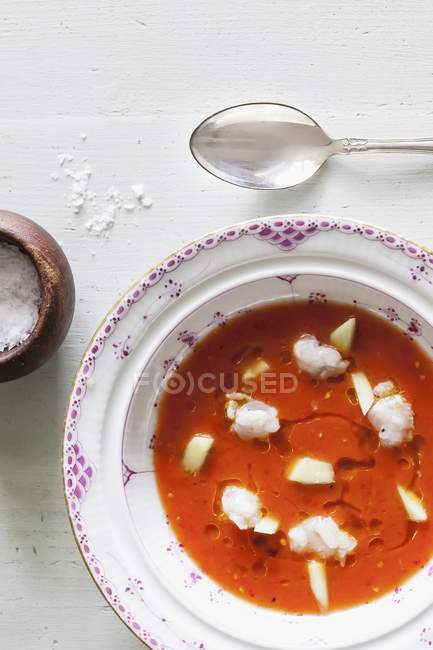 Gazpacho di pomodoro con langoustine — Foto stock