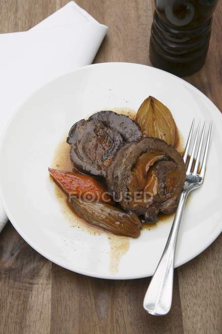 Roast leg of venison — Stock Photo