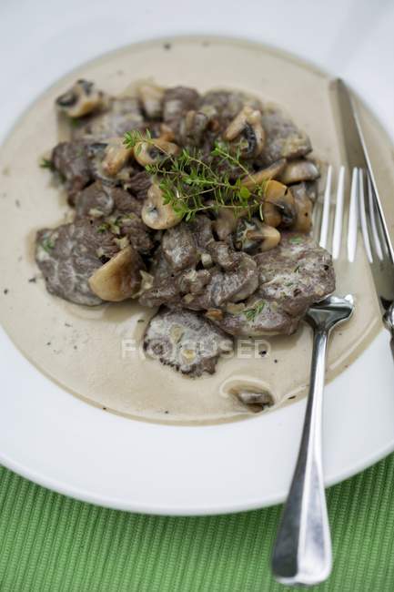 Chopped venison in sauce — Stock Photo