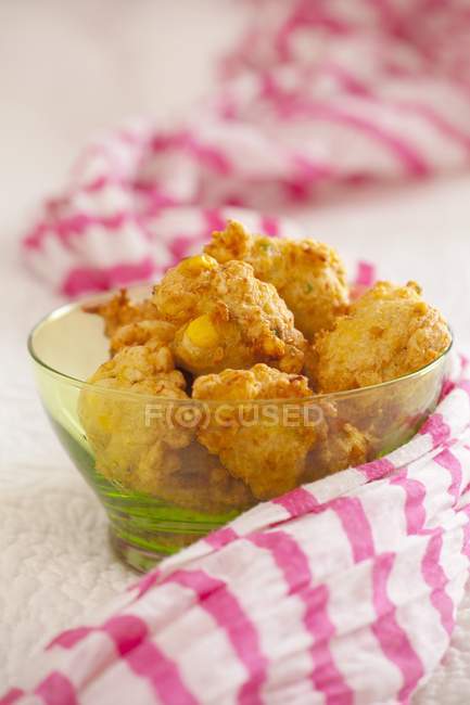 Deep-fried corn fritters — Stock Photo