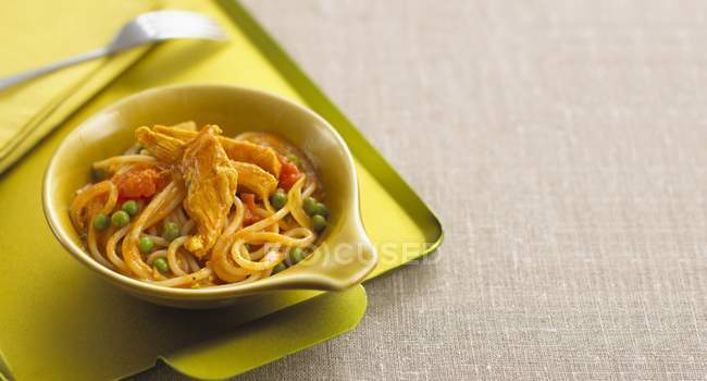 Noodles with curry sauce — Stock Photo