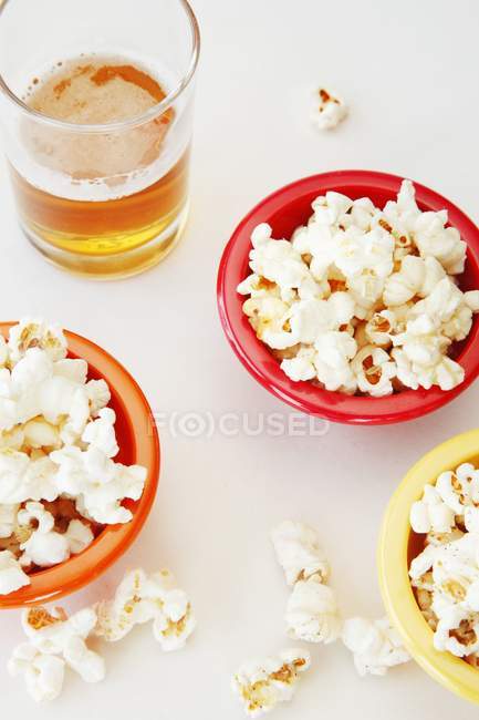 Popped Corn in Bowls — Stock Photo