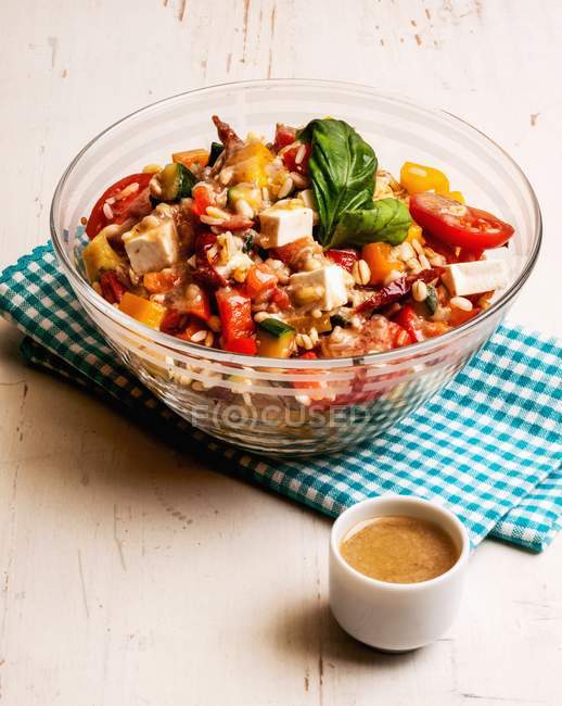 Vegetable salad with grains — Stock Photo
