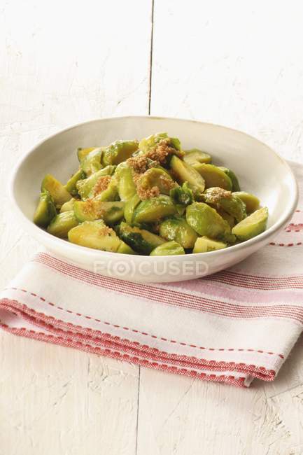 Sprouts with buttered breadcrumbs — Stock Photo