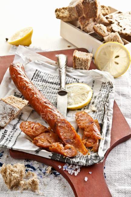 Home-made fish sausage — Stock Photo