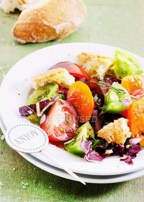 Colourful tomato salad — Stock Photo