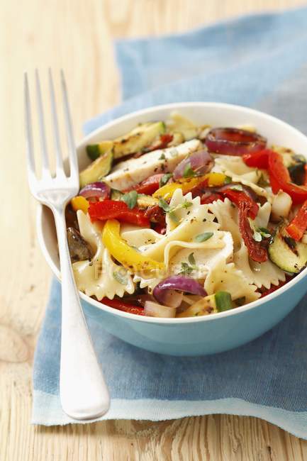 Farfalle pasta salad — Stock Photo
