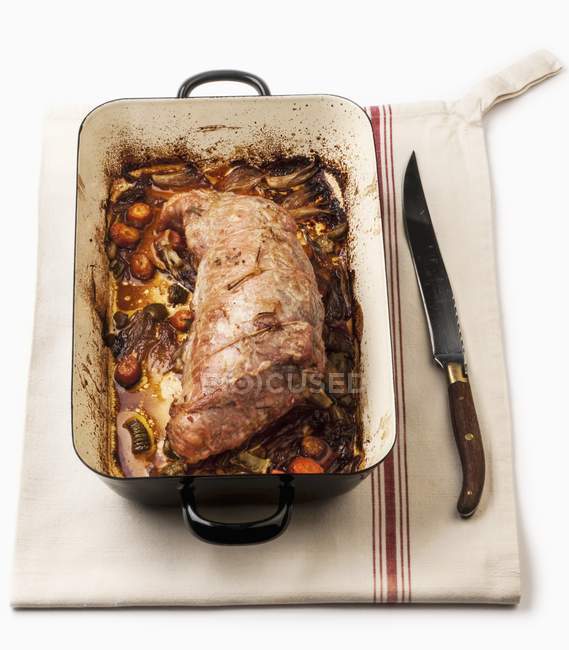Carne ripiena arrosto con patate — Foto stock