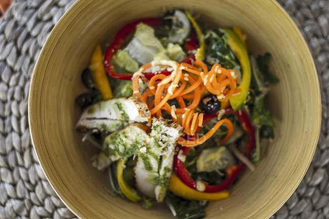 Salade de légumes au poulet et mangue — Photo de stock