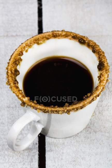 Espresso with sugared edge — Stock Photo
