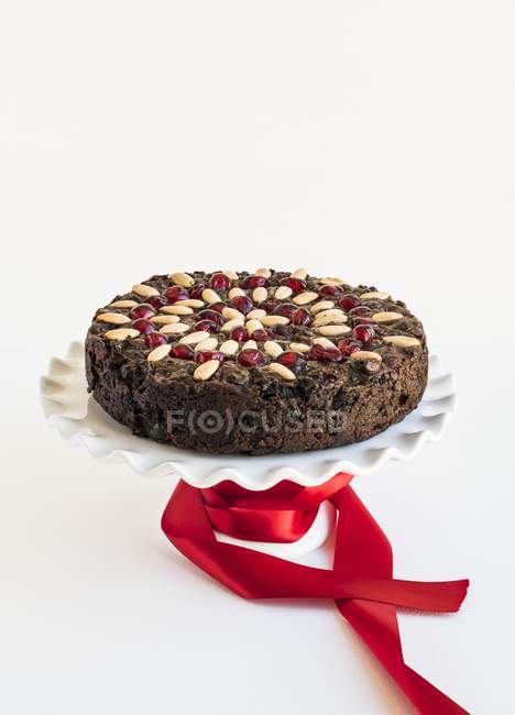 Fruit cake with almonds — Stock Photo