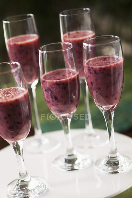 Blueberry and strawberry smoothies — Stock Photo