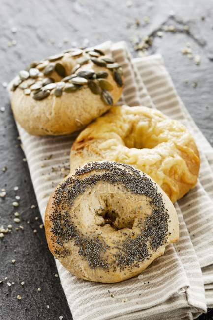 Different baked bagels — Stock Photo