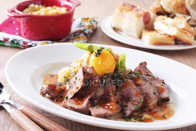 Sliced Grilled pork — Stock Photo
