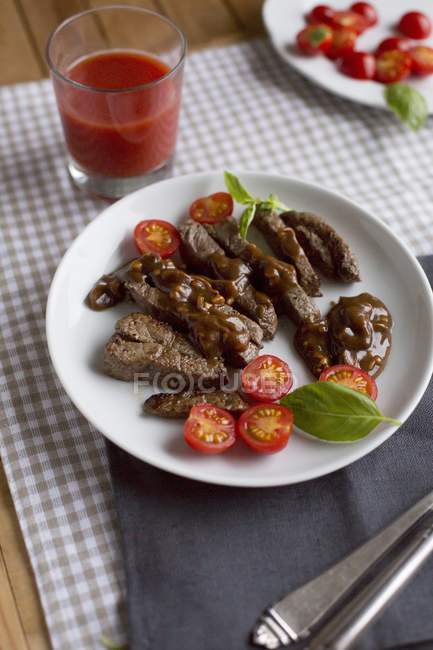 Beef fillet with sauce — Stock Photo