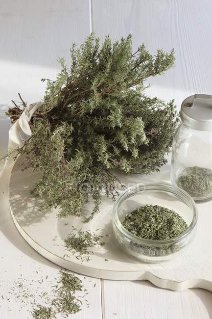 Bundle of dried thyme — Stock Photo