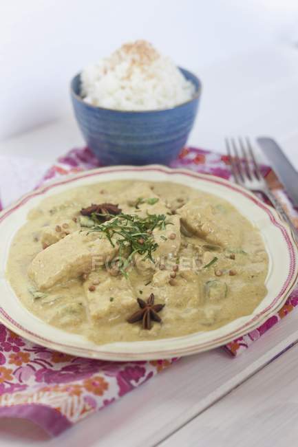 Fish curry with milk — Stock Photo