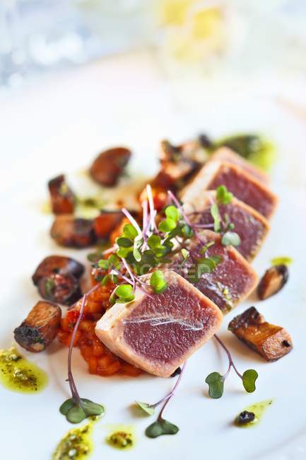 Flash-fried tuna fish — Stock Photo