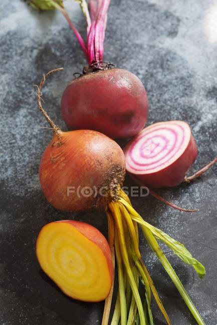 Golden beets and chioggia beets — Stock Photo