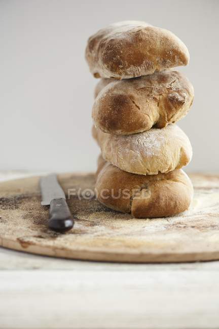 Pila de pan de ciabatta - foto de stock