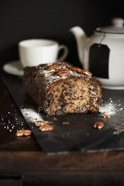 Chocolate and pecan nut bread — Stock Photo