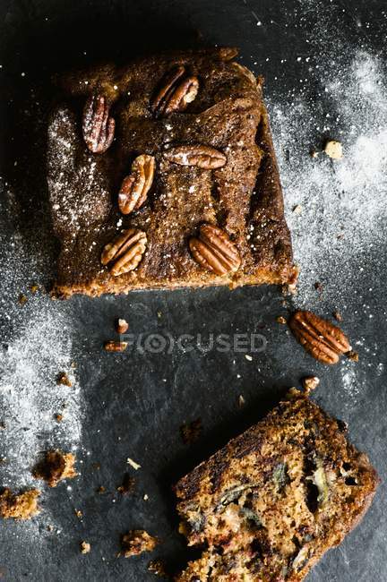 Pane al cioccolato e noci pecan — Foto stock