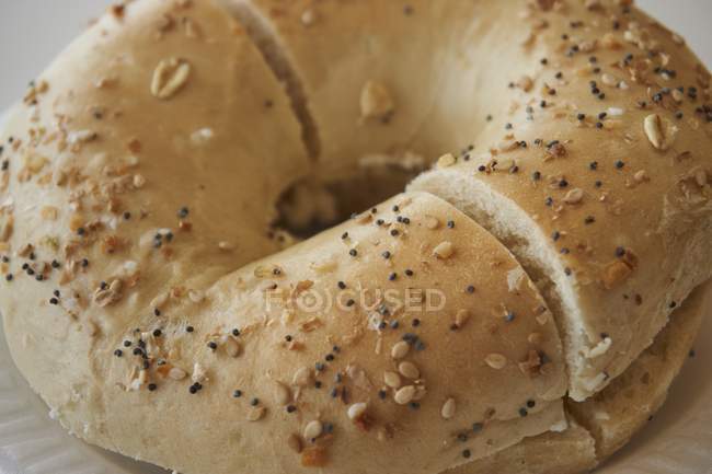 Sesame and poppy seed bagel — Stock Photo