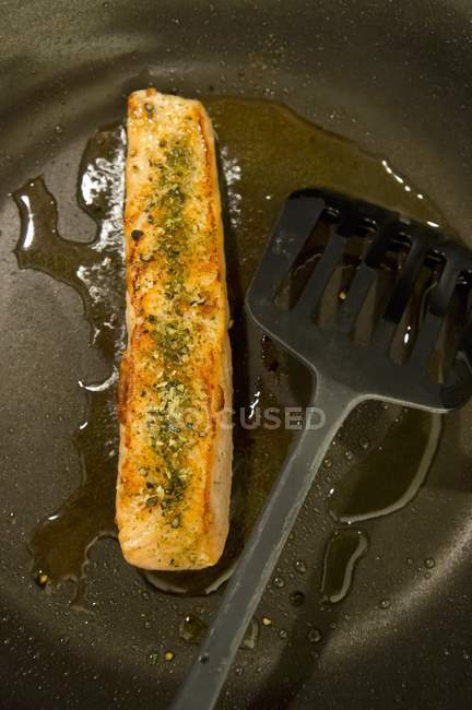 Slice of fried salmon — Stock Photo