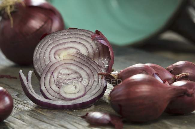 Large and small onions — Stock Photo