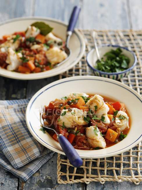 Fish stew with vegetables — Stock Photo