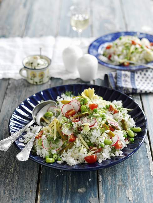 Salade de riz aux radis — Photo de stock