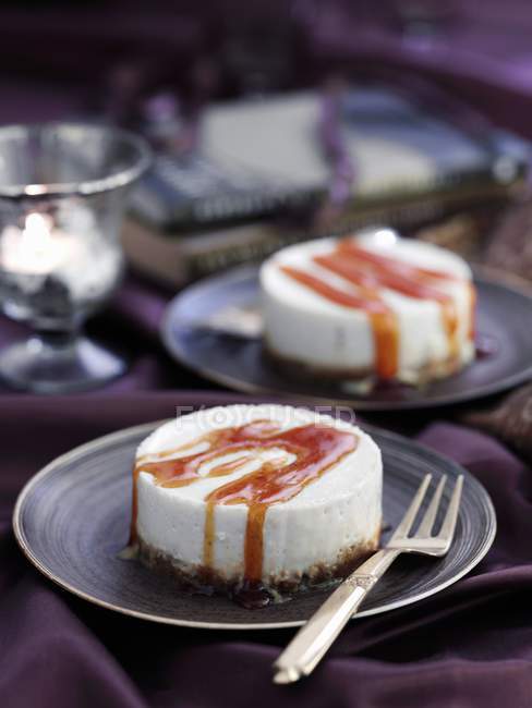 Mini cheesecakes de baunilha — Fotografia de Stock
