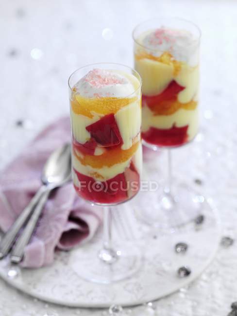 Orange layered desserts — Stock Photo