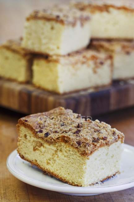 Gâteau au café tranché — Photo de stock