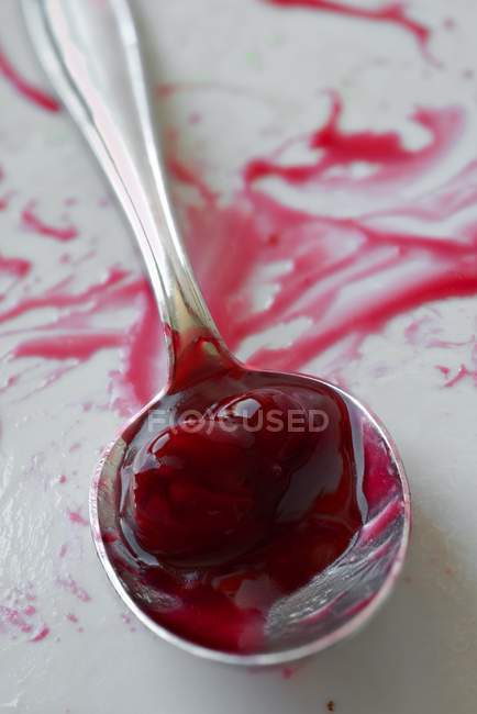 Remains of cherry compote — Stock Photo