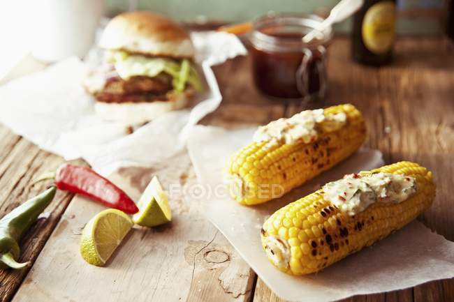 Grilled corn cobs — Stock Photo