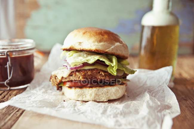 Bean veggie burger — Stock Photo