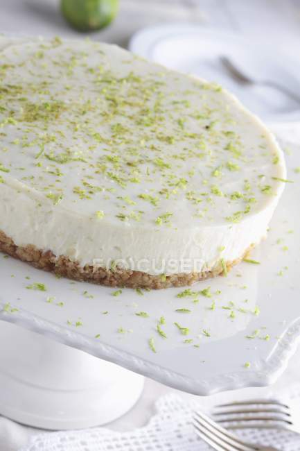 Key Lime Pie with lime zest — Stock Photo