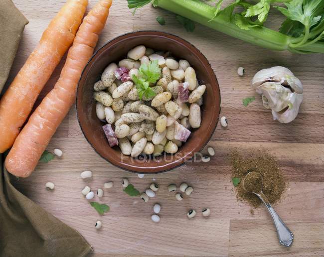 Ingrédients pour soupe de haricots — Photo de stock