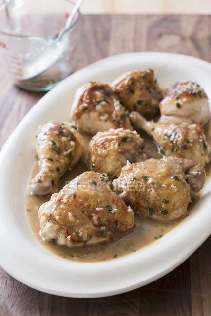 Braised chicken pieces with vinegar sauce — Stock Photo