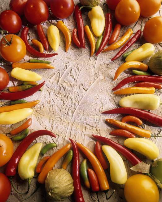 Frame made from chilli peppers — Stock Photo