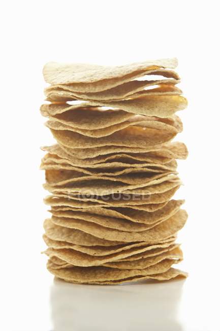 Stack of corn tostadas — Stock Photo