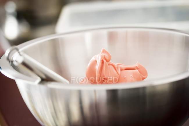 Pink meringue for macaroons — Stock Photo