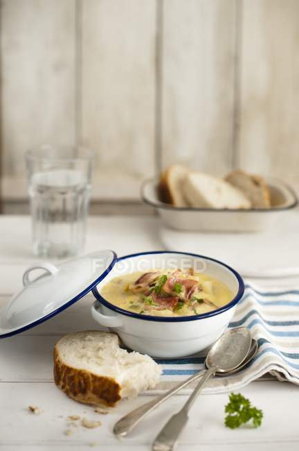 Zuppa di porri e patate — Foto stock
